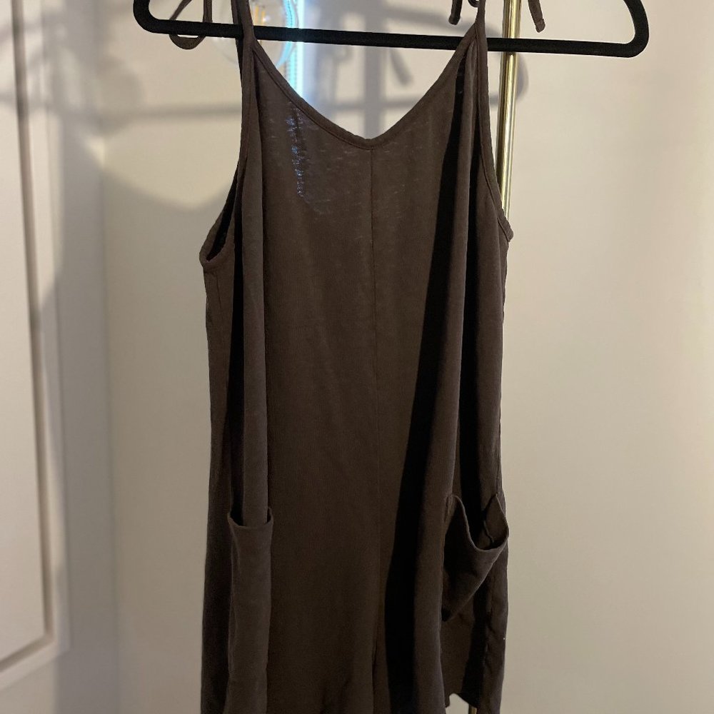 Jungmaven Brown Hemp Romper Womens Beach Cover Up Size M